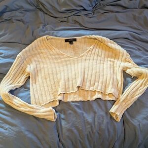 Forever 21 Beige Ribbed Crop Top